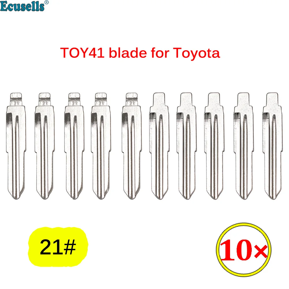 10pcs/lot NO.21 New Replacement Metal TOY41R TOY41 Uncut Remote Flip Key Blade Blank for Toyota Corona MR2 Spyder 21#