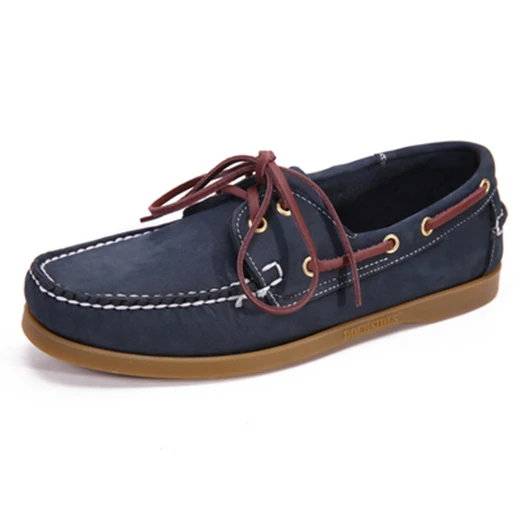 Navy Blue Suede Высокое качество; 46; замшевая дышащая обувь на шнуровке; большие размеры; Весенняя повседневная мужская обувь из натуральной кожи коричневого цвета; обувь для вождения в британском стиле; настоящие водонепроницаемые Мокасины - Цвет: Navy Blue Suede