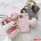 Роскошный меховой чехол для Xiaomi Redmi Note 10 Pro Max 9 S 8 7 6 Pro 9 S 8T 9A 9C 8A 7A 6A 5A 4X, ТПУ, теплый плюшевый противоударный чехол для телефона