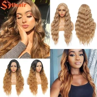 sylhair synthetic lace front wigs for black women 30 supper long wavy wigs natural wave wigs for women daily use