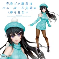 20cm original taito hentai anime action figure aobuta sakurajima mai knit dress ver mai senpai pvc action figure model doll toys