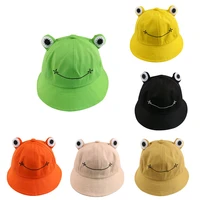 summer sunscreen fisherman cap beach caps outdoor fishing hunting sunhat headwear foldable cotton cute frog bucket hat gift