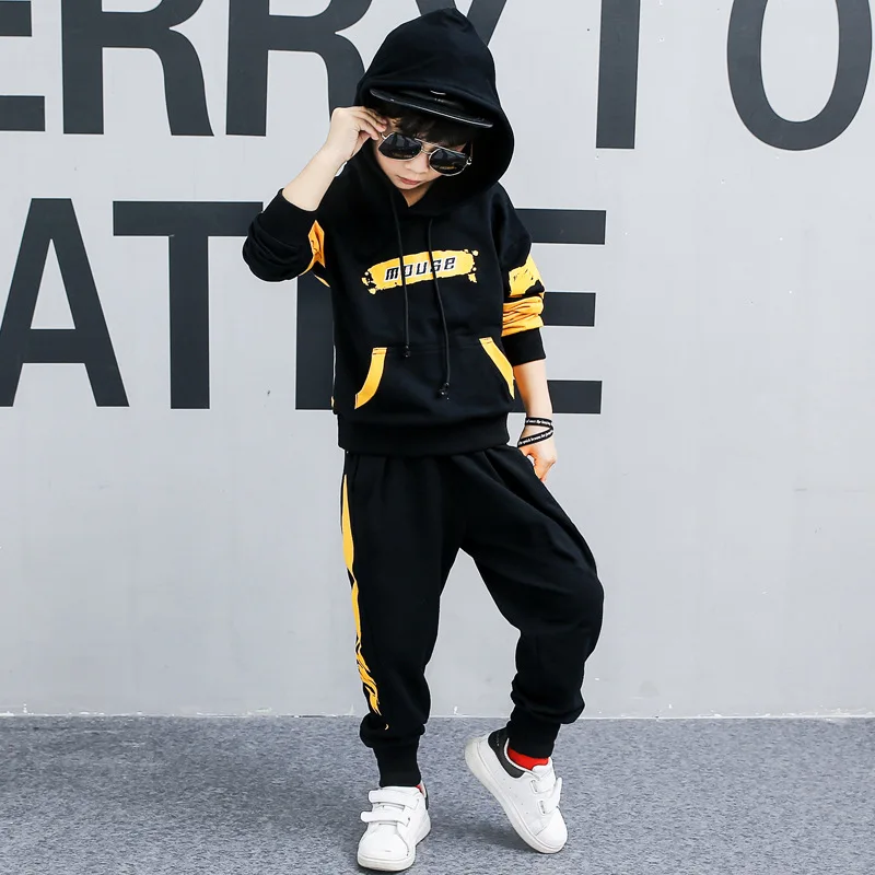 2022 Kids Clothes Boys Baby Clothes Cotton Warm Children Letter tracksuit jacket hoddied + sport pants 4 5 6 7 8 9 10 11 12 year