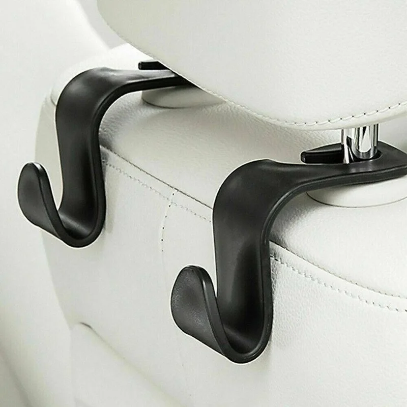 

2Pc Car Seat Hook Holders Auto Rear Seat Headrest Hanger Stand Hook for Bag Purse Black Interior Parts Universal Car Accessories