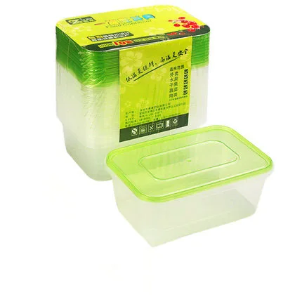 34oz 1000ML 10 упаковок, контейнер для еды с крышкой, один контейнер, контейнеры для еды, одноразовые пластиковые коробки для еды с изоляцией от бенто - Цвет: 34oz 1000ML