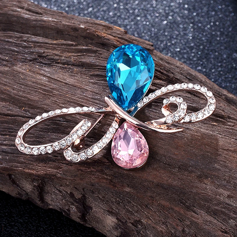 Необычная Женская Брошь насекомое цветная австрийская брошь бабочка с