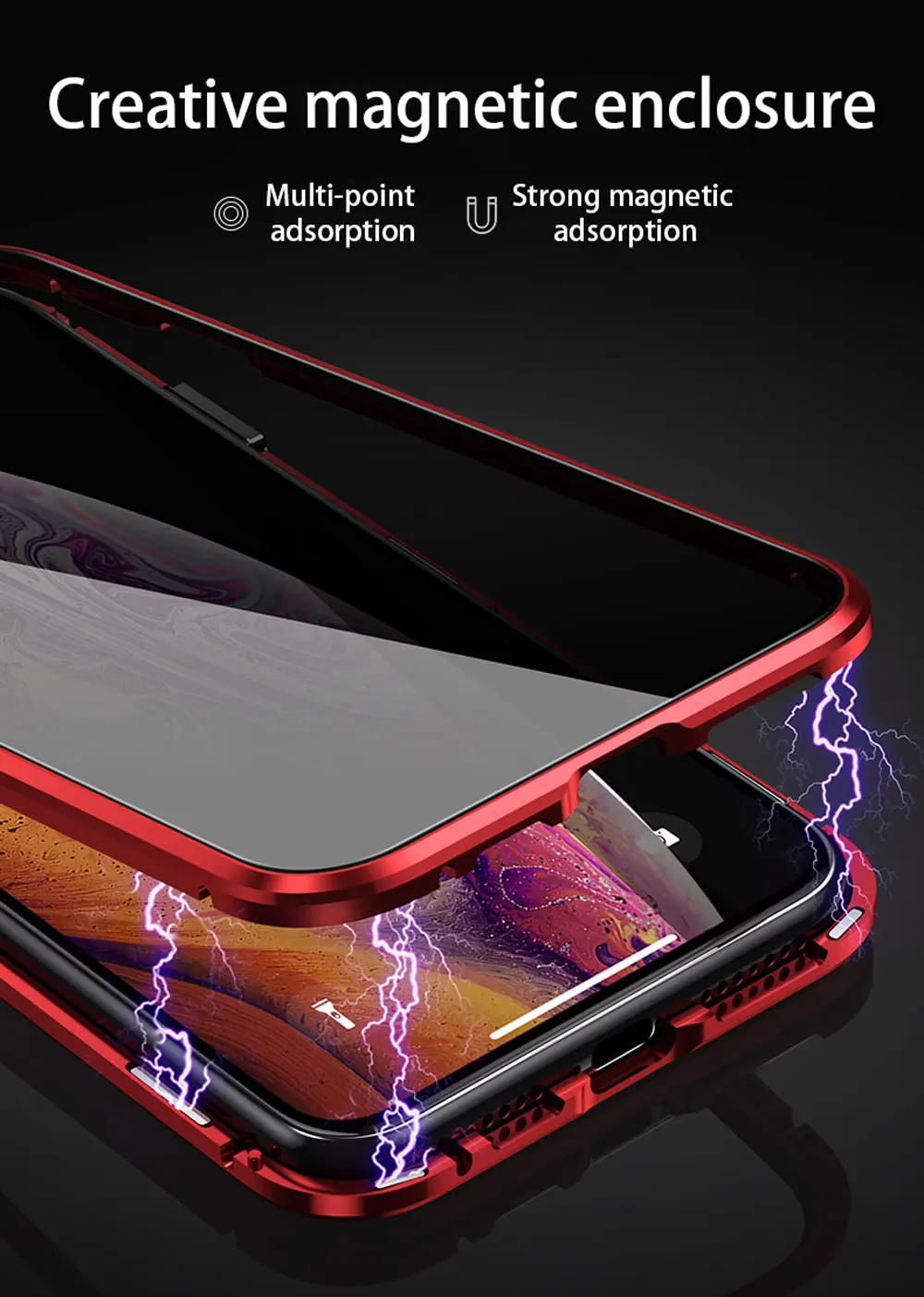 Магнитный чехол 360 градусов для IPhone X XS MAX 7 6 6splus 8 PLUS, двухсторонний, полный ударопрочный защитный прозрачный чехол