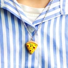 Модная искусственная полимерная подвеска в виде пиццы, 6 штук, креативная металлическая цепь для мужчин и женщин, изысканная Подарочная бижутерия