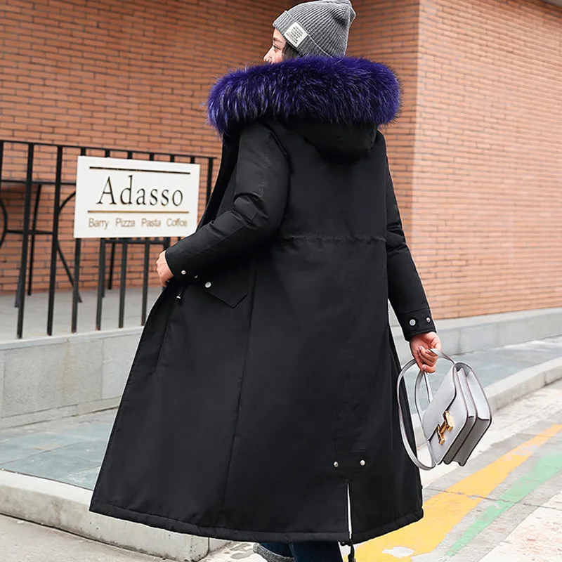 2019 новая Корейская версия плюшевой подкладки женские парки пальто с длинным