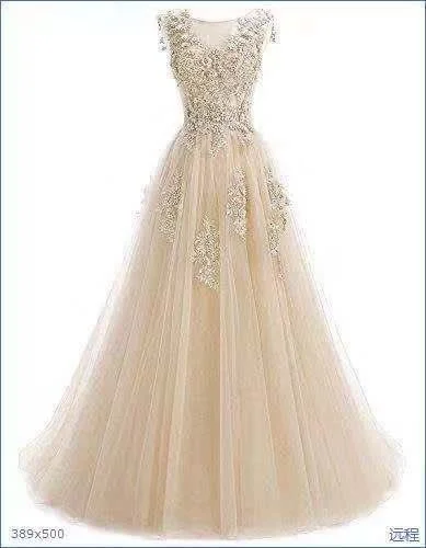 

Длинные вечерние платья без рукавов с бисером, платья для торжества, кружевные платья-трапеции из тюля с аппликацией и глубоким круглым выр...