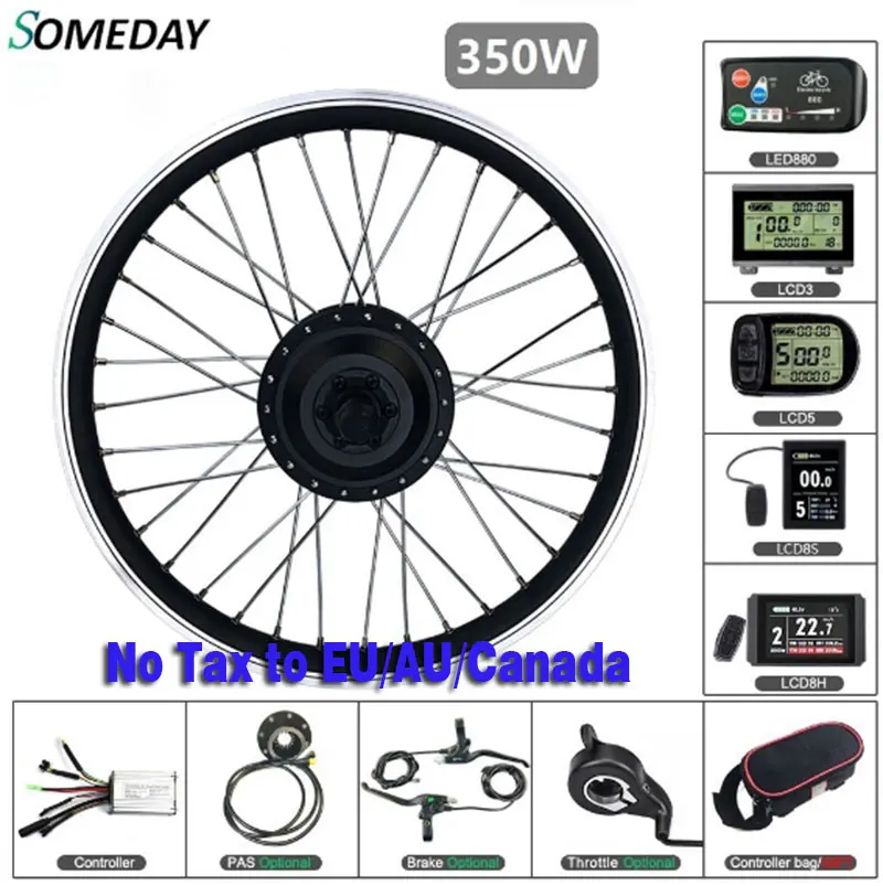 Billig EINES TAGES 36V 350W Elektrische Fahrrad Conversion Kit 16 20 24 26 27,5 28 Zoll 700C Hinten Kassette Rad Hub Motor Für Ebike Kit
