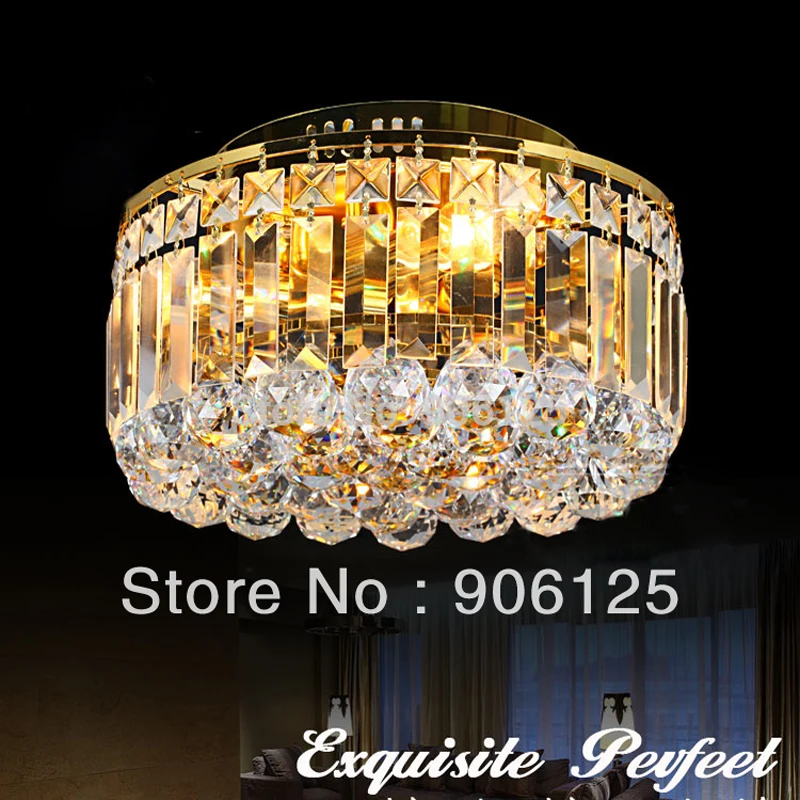 

3 Light Crystal Flush Mount Ceiling Lamp Light Gold or Chrome Finish Guaranteed 100%+Free shipping!