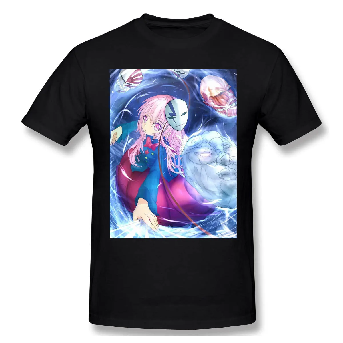 

Men Clothing Darker Than Black Superpowers Anime T-Shirt Girl Mask Fashion Men Cotton Tees Tshirt Harajuku Streetwear