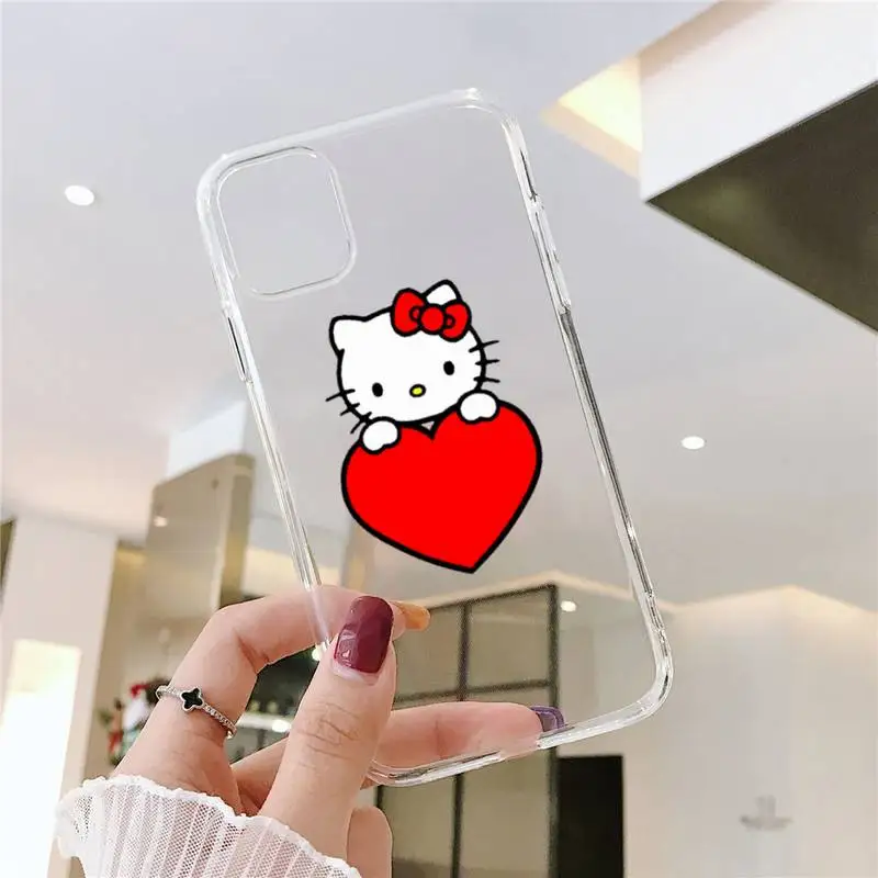 

Kitties cat cute cartoon Phone Case Transparent for iPhone 11 12 mini pro XS MAX 8 7 6 6S Plus X 5S SE 2020 XR