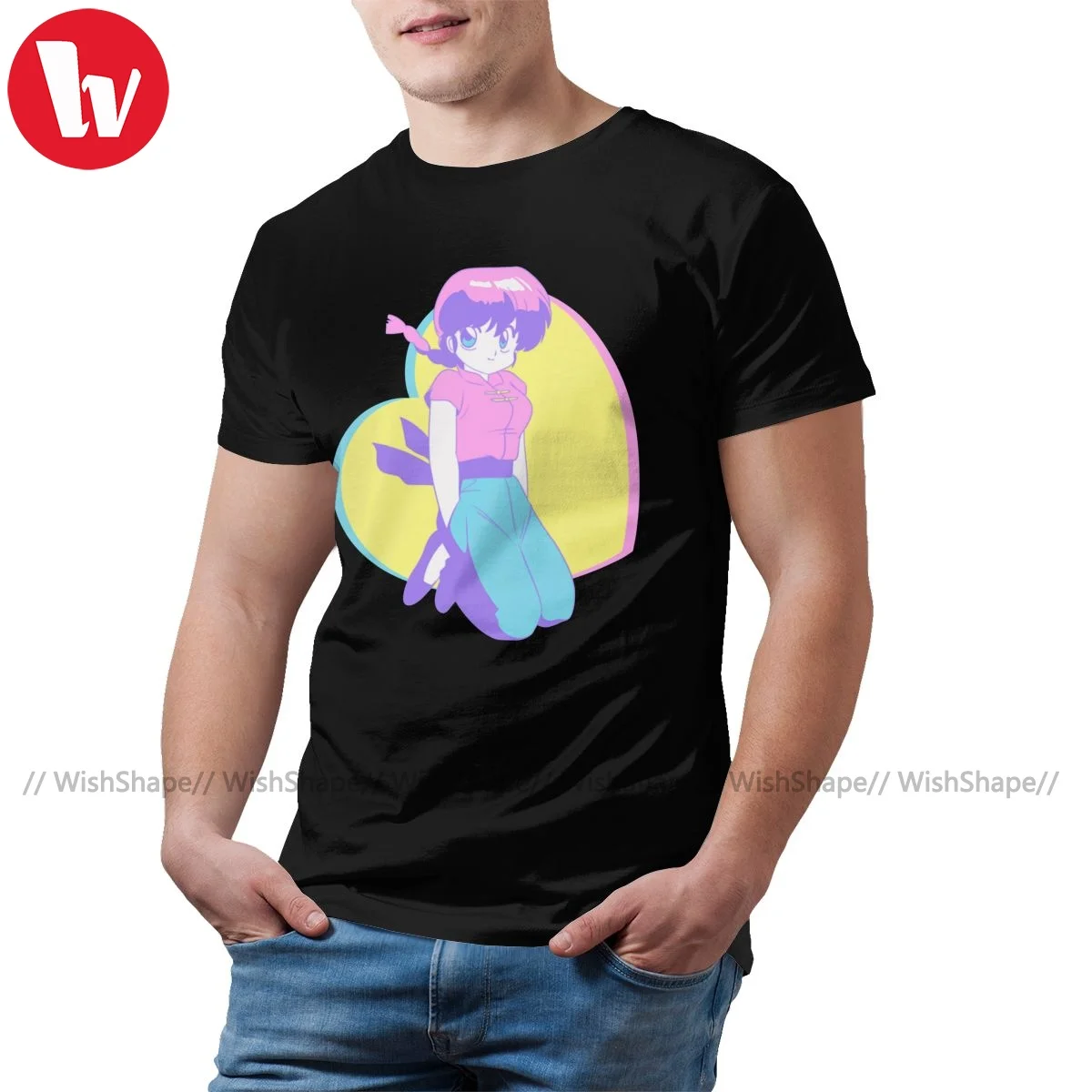 

Ranma Tshirt Funny 100 Percent Cotton Short Sleeve T Shirt Graphic Beach Tee Shirt Men Plus size