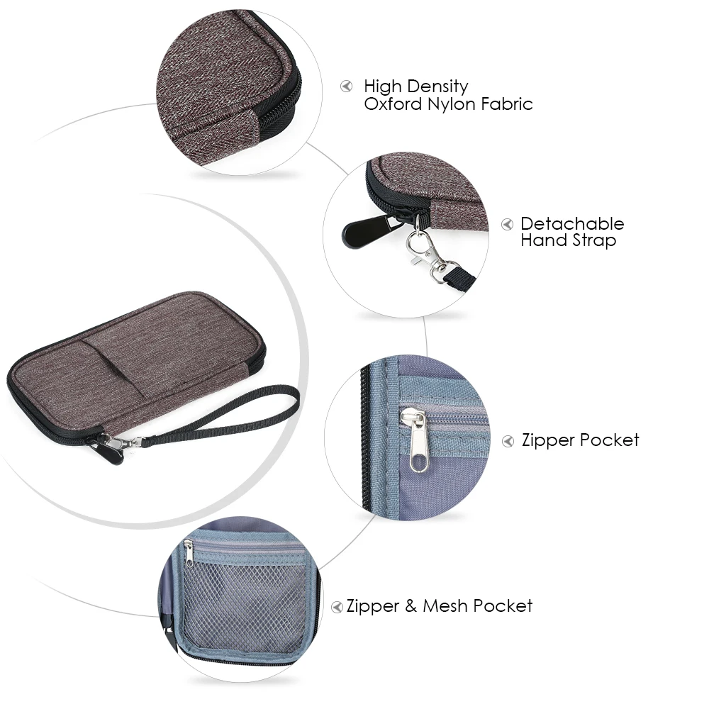 Семья чехол заграничного паспорта держатель Чехол портмоне с застежкой молнией