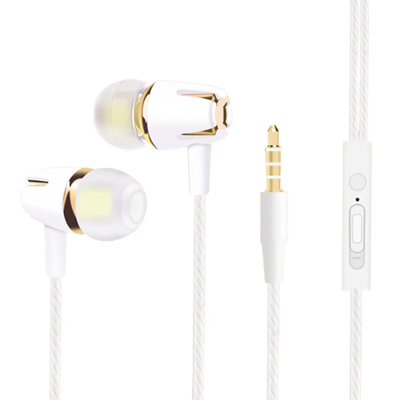 White volume control 3,5 мм проводные наушники, спортивные наушники с басами, наушники-вкладыши с микрофоном, наушники для бега, наушники для ПК, телефона Xiaomi, huawei, IPhone, samsung, sony - Цвет: White volume control