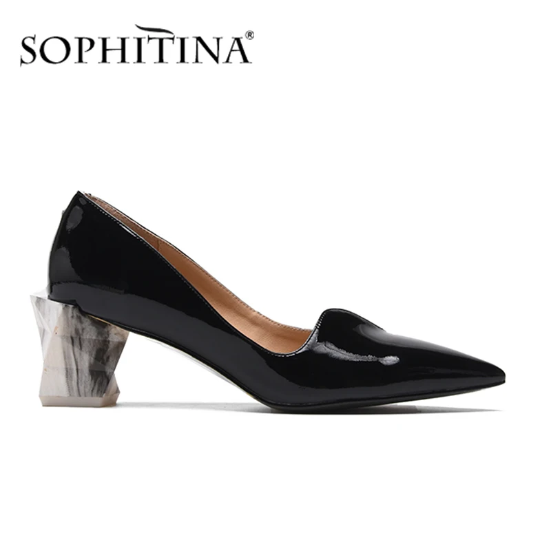 SOPHITINA/пикантные туфли лодочки с острым носком Высококачественная обувь из