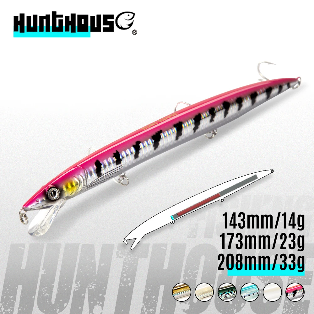 Hunthouse savage gear minnow sandeel jerk minnow floating slim lure 143mm 173mm 208mm long casting minow pesca jerkbait lw402