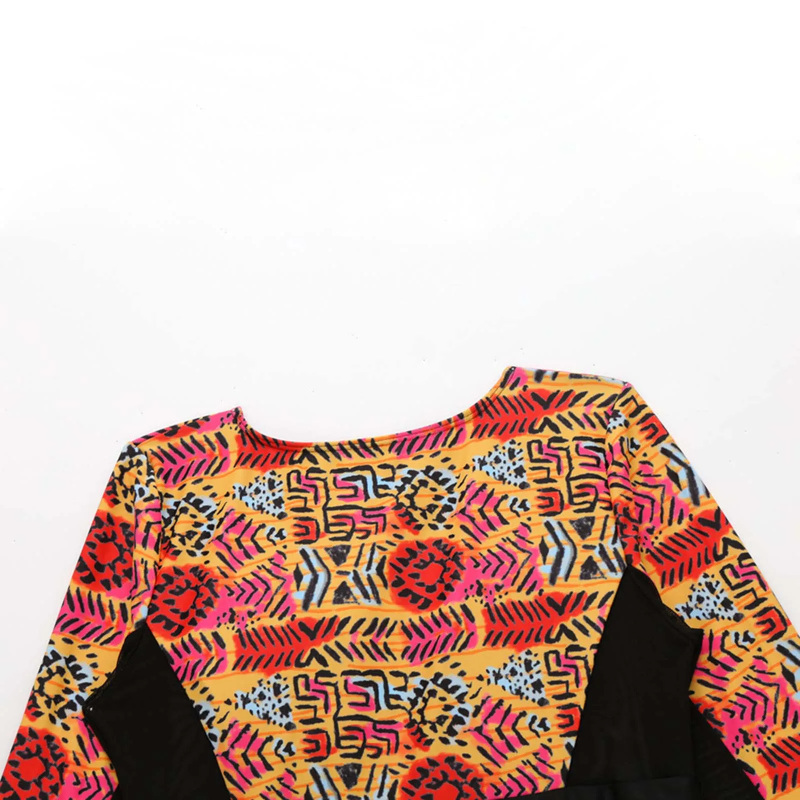 

2021 Female Swimsuit Swimwear Women's Fashionable Sexy Mesh Stitching Long Sleeve Printed One-piece Swimsuit