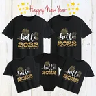 Семейная Одинаковая одежда с новым годом 2022, одежда для отца, матери, ребенка, Новогодняя вечерние НКА, семейный образ, новогодние наряды, праздничная футболка