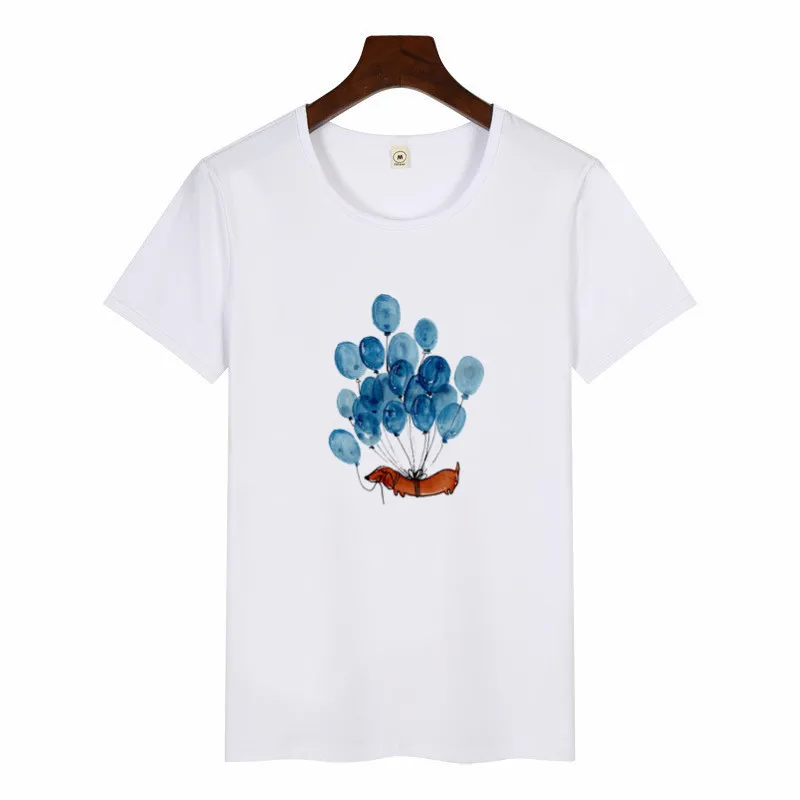 Забавная женская футболка Харадзюку С Рисунком таксы мопса теркеля Милая с