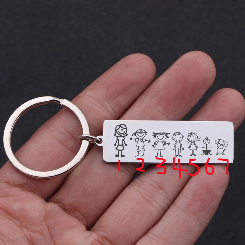 Брелок для ключей из нержавеющей стали стильная семейная бижутерия папы и мамы