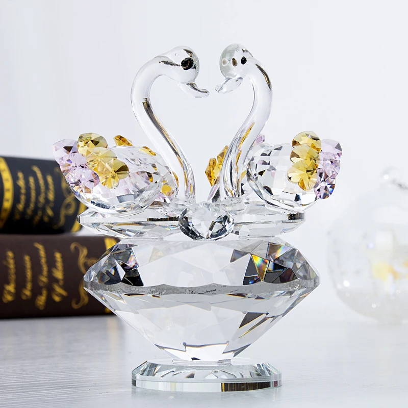 H & D кристалл лебедь Статуэтка сувенирная коллекция Алмазная форма основа