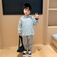 new solid spring summer childrens clothes suit boys sweatshirts pants 2pcsset kids teenage top school beach boy clothing