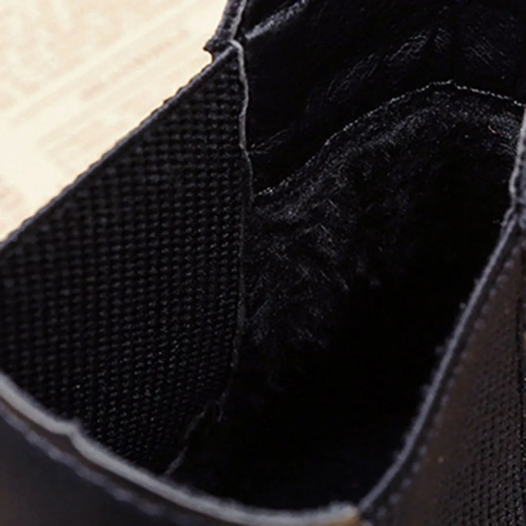 Женские повседневные красивые эластичные ботинки без застежки однотонные в