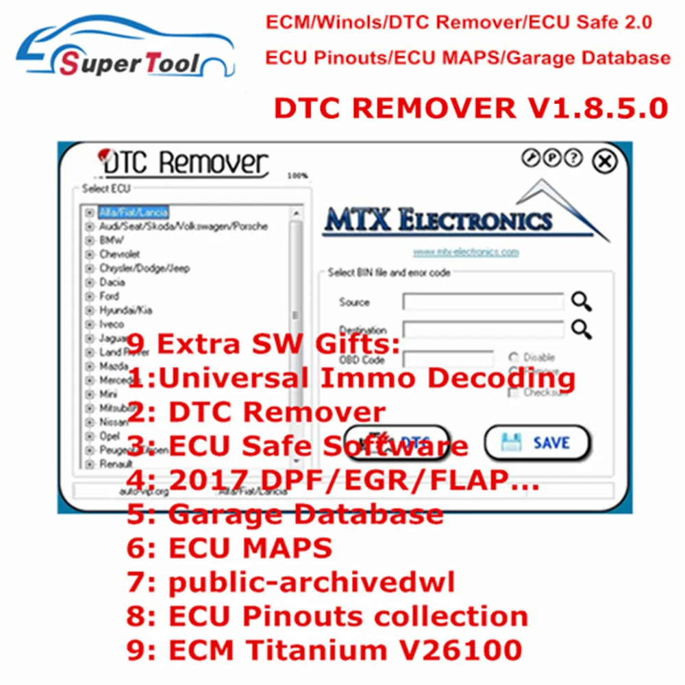 Последнее устройство для удаления DTC V1.8.0.5 ECU программатор Remap + 9 дополнительных
