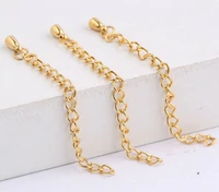 10pcslot stainless steel goldsteel extension jewelry chains tail extender 55mm chain necklace for diy jewelry making findings