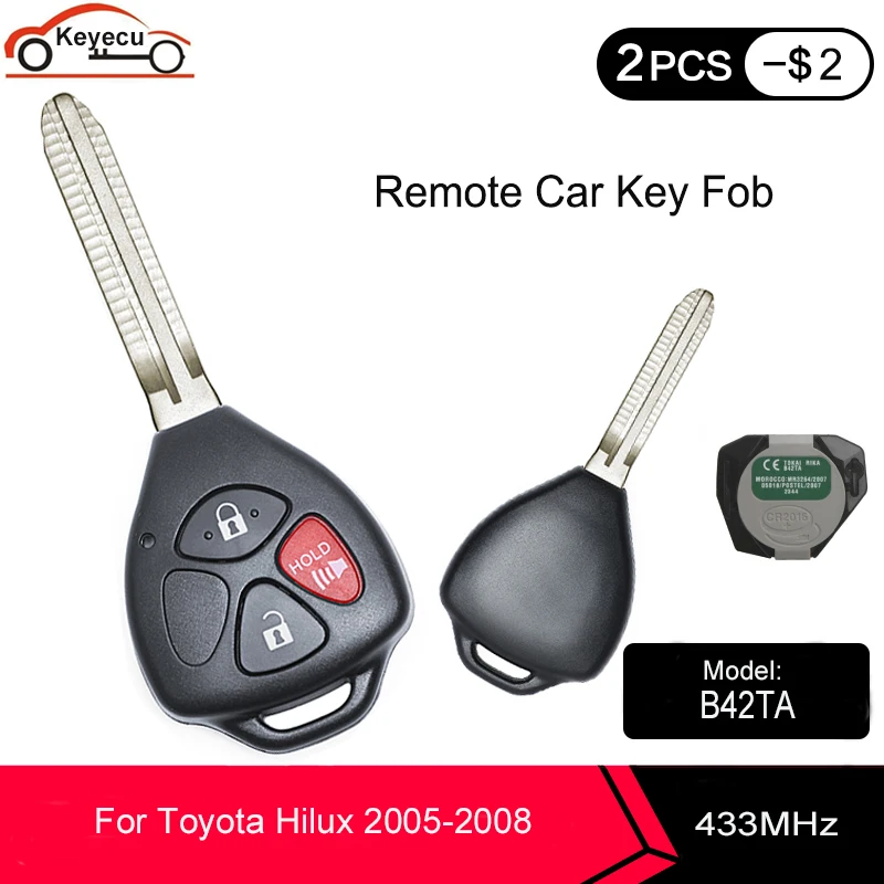 KEYECU 2 * оригинальный пульт дистанционного управления с 3 кнопками 433 МГц 4D67 чип для