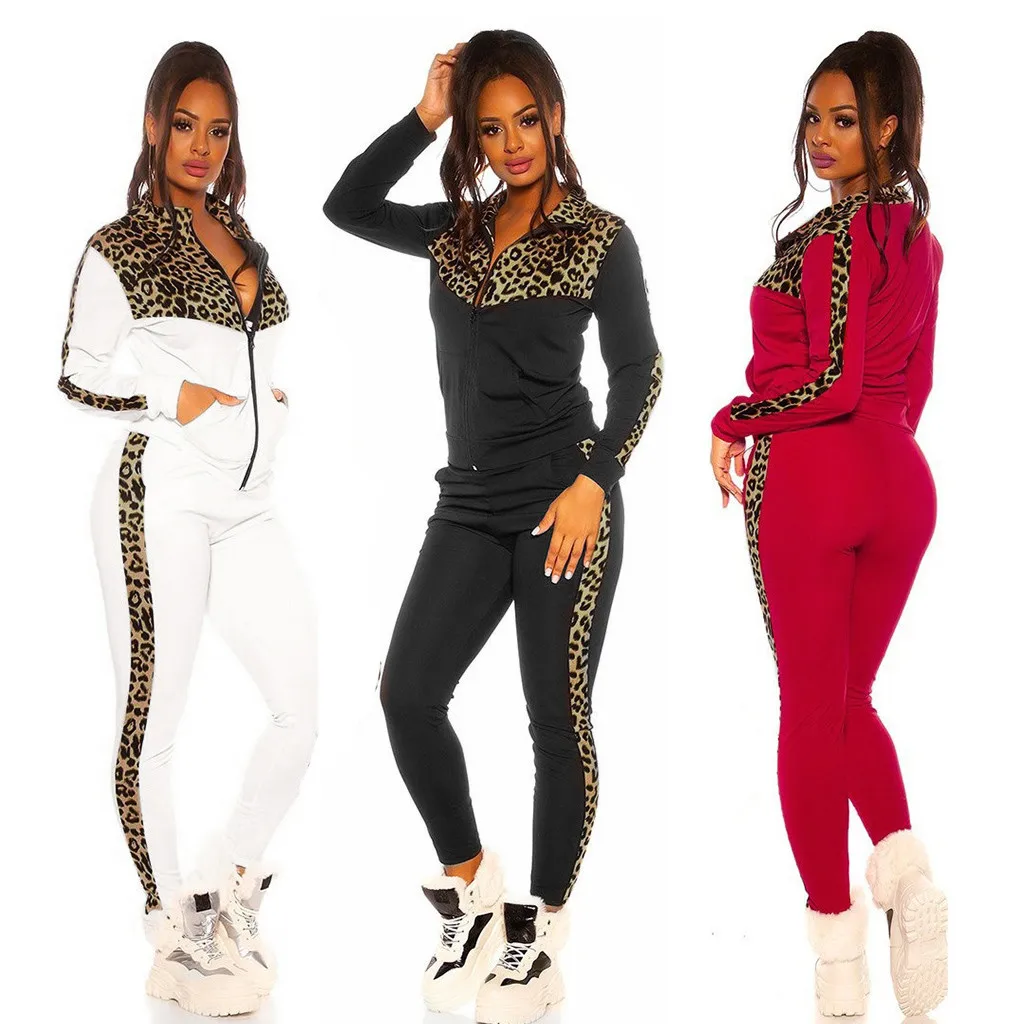Женский спортивный костюм с леопардовым принтом спортивная экипировка для йоги