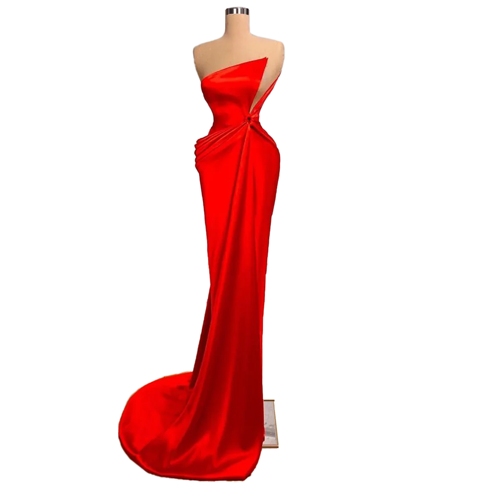 Элегантное Атласное длинное вечернее платье, облегающее платье из искусственной кожи с рюшами и шлейфом