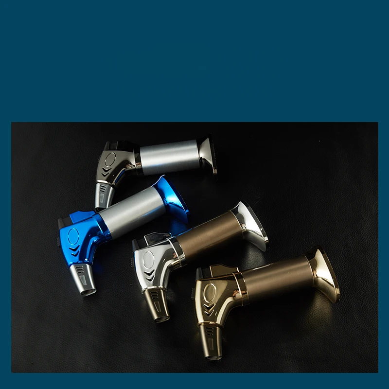 high firepowe gas lighter kitchen cooking torch lighter windproof metal cigar lighters smoking accessories gadgets for men free global shipping
