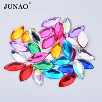 junao 715mm mix color horse eye rhinestones flat back glue on acrylic gems crystal stones non hot fix bead for craft decoration