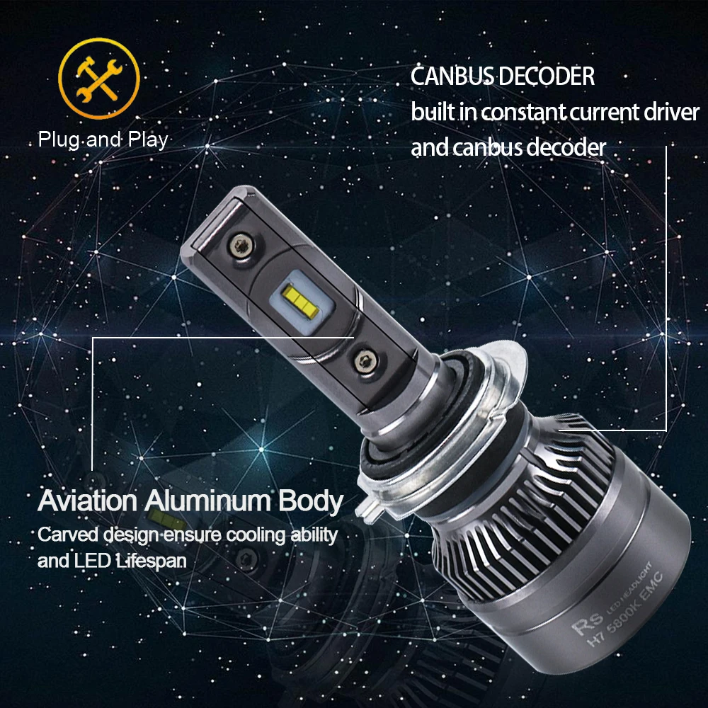 2PCS Car Headlights H1 H3 H7 H8 H11 Canbus Bulbs CSP-1860 LED H27/880/881 HB3 9005 HB4 9006 9012 HIR2 Auto Fog Light 6000K White |