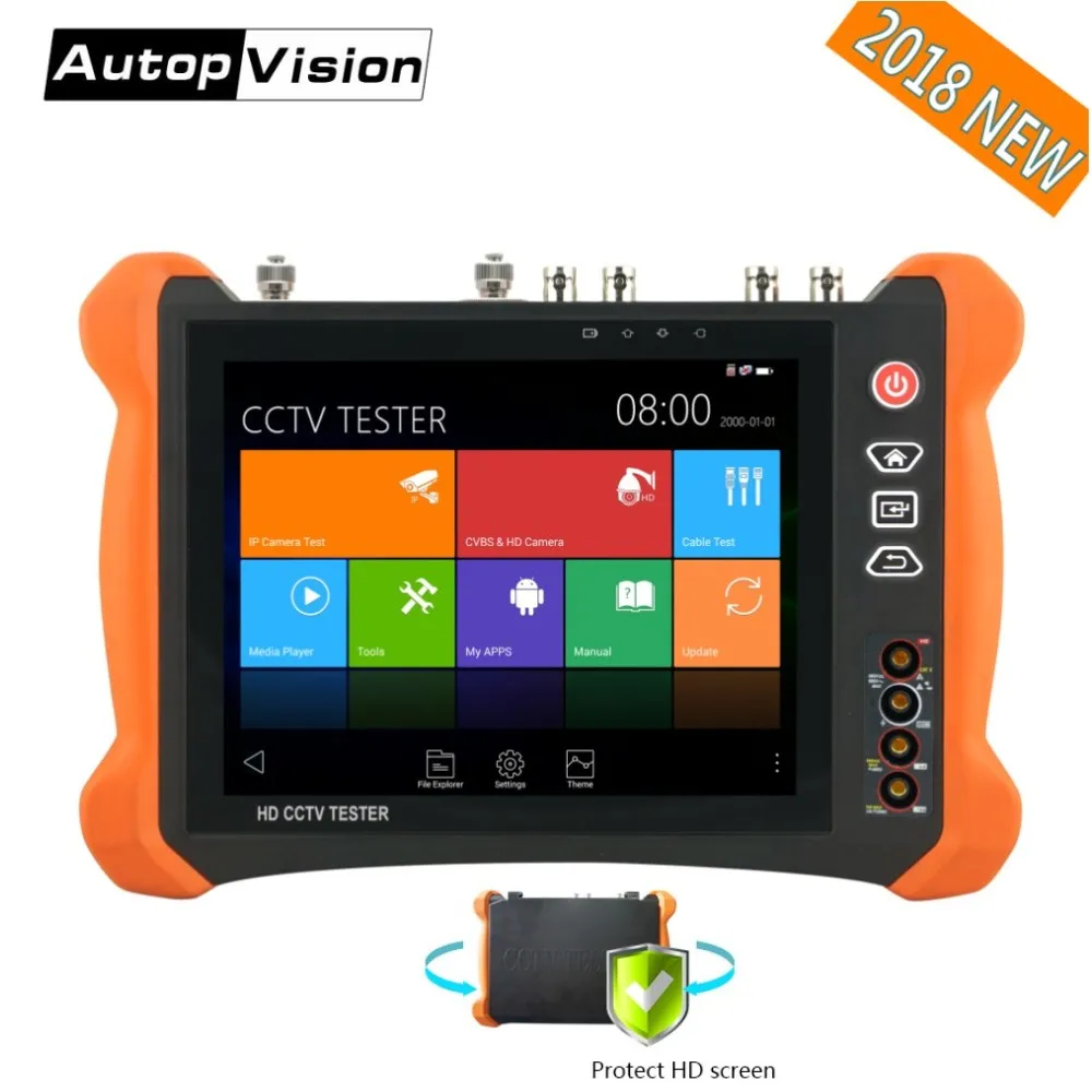 DHL Free X9 8 inch H.265 4K 8MP IP Camera Tester 2K Touch screen TVI CVI AHD SDI CVBS CCTV Tester Monitor with TDR, Cable tracer