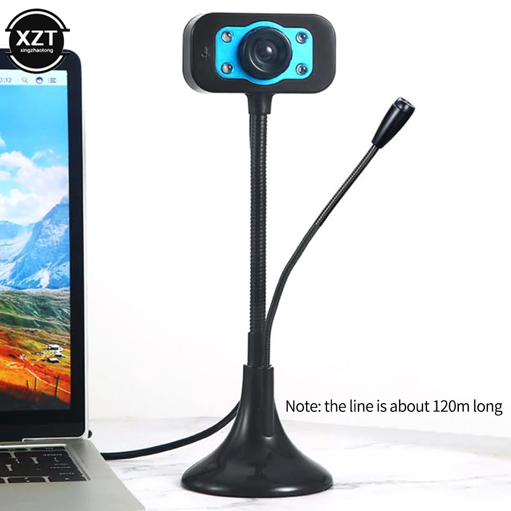 Веб-камера HD USB веб-камера с шумоподавлением микрофоном и поворотом на 360 градусов