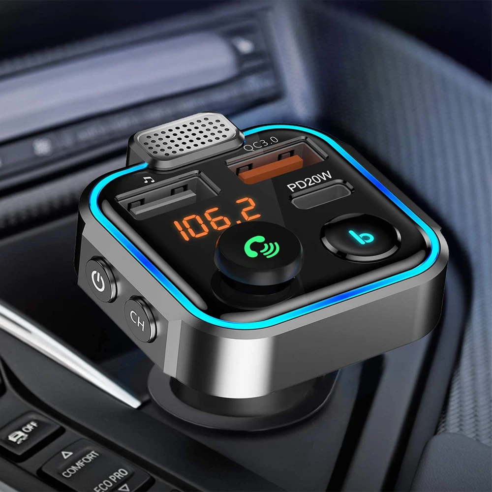 Fm-трансмиттер AUX Bluetooth 5 0 Автомобильный MP3-плеер поддержка динамика телефона