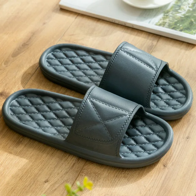 

Men And Women Couple Slippers Thicken Summer Slippers Female Solid Color Home Indoor Shoes Edge Breathable Flip Flops Non-slip