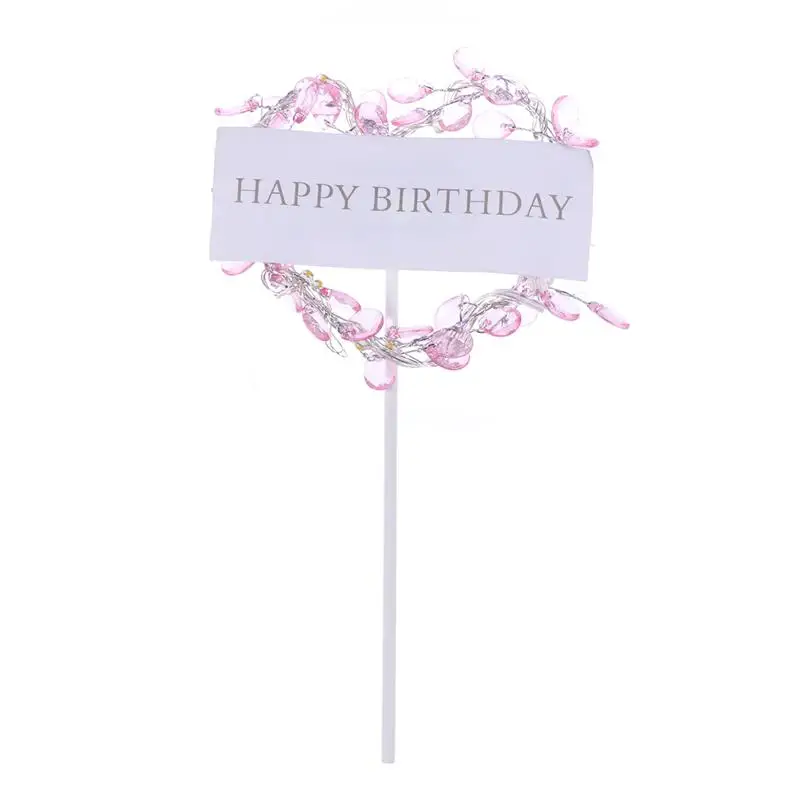 Светящийся торт с днем рождения со стразами в форме сердца Кекс Маффин еда