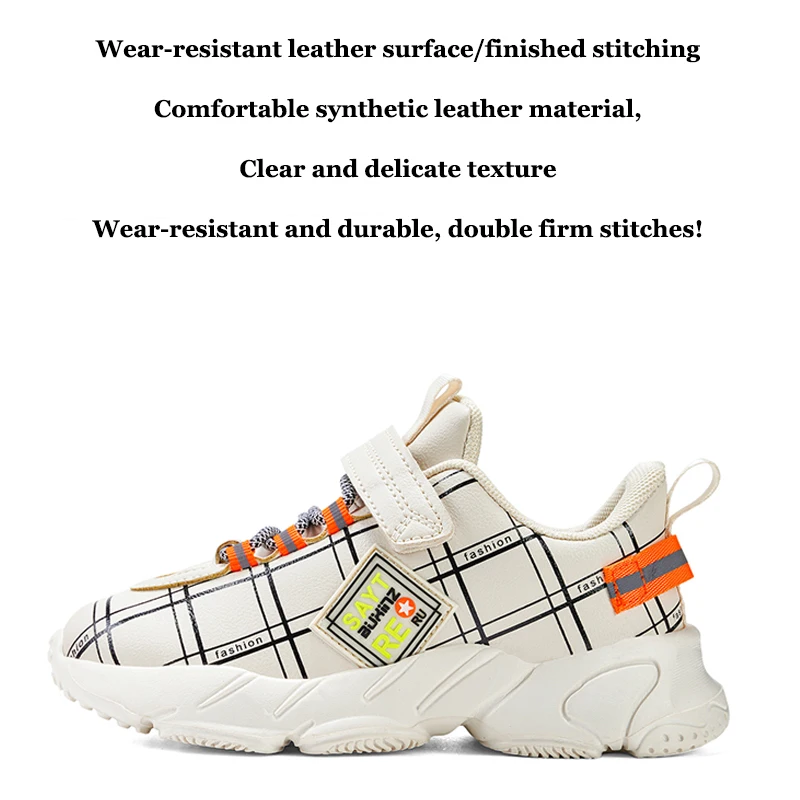 WKPK-zapatillas de deporte de cuero suave para ni&ntilde;os y ni&ntilde;as, zapatos informales de rebote, antideslizantes, para exteriores, producto nuevo-2