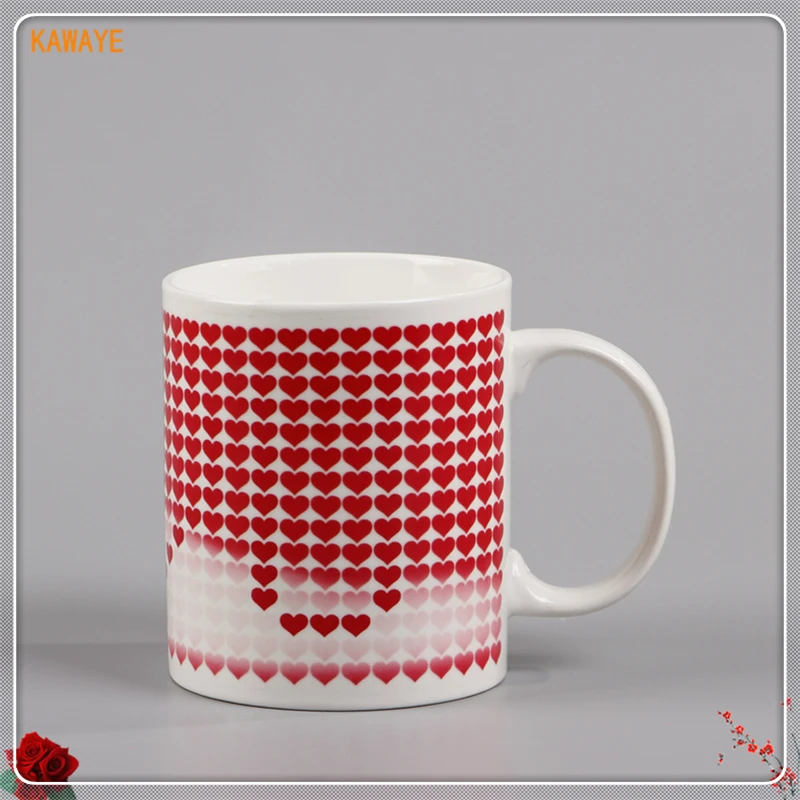 1 Pcs Creative Heart Magic Temperature Changing Cup Heat Sensitive Coffee Milk Mug Color Chameleon Mugs 6ZDZ349 | Дом и сад