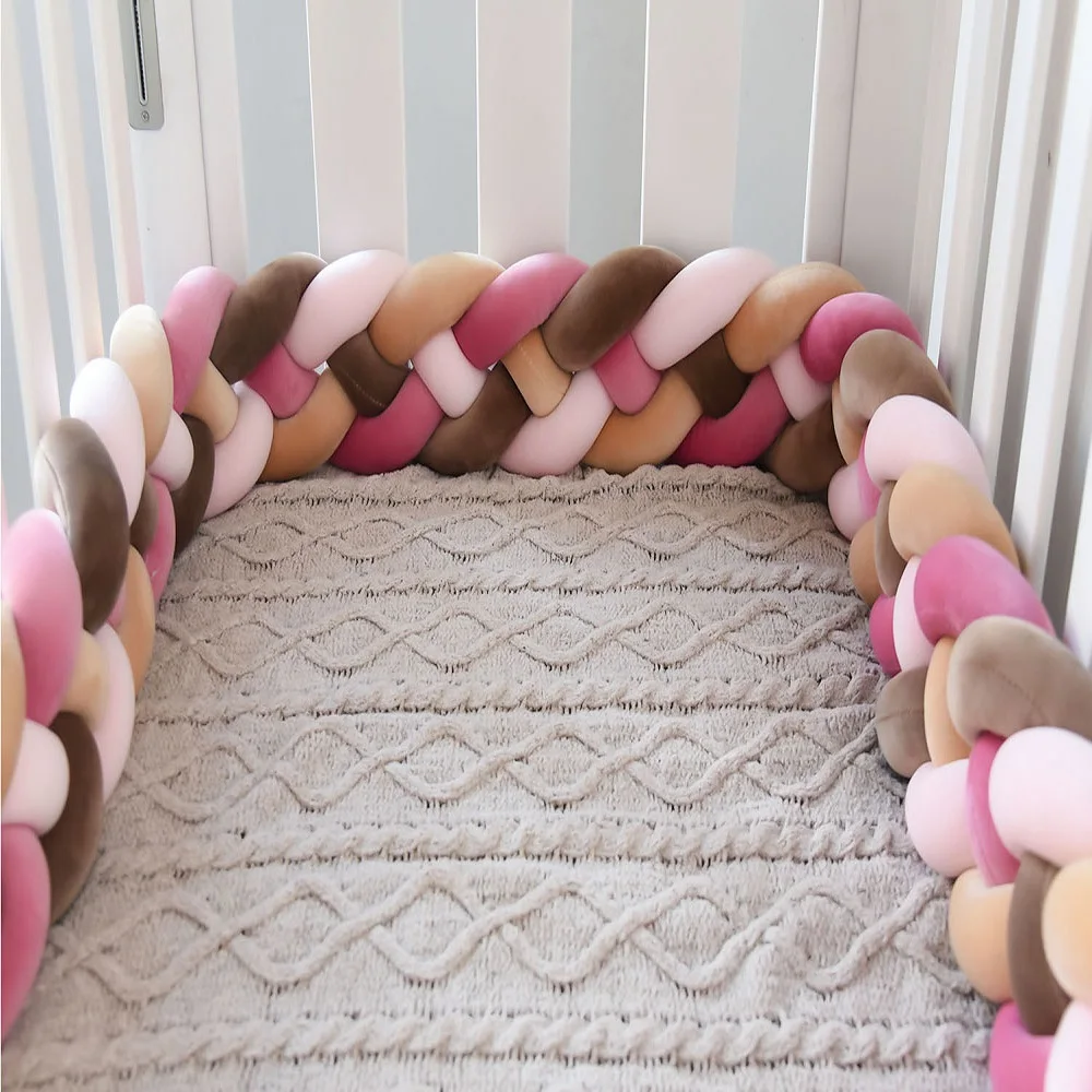 3M 4 Braided Baby Bumper Newborn Crib Pigtail Bed Cot Protector Cri Tour De Lit Bebe Tresse Room Decoration | Мать и ребенок