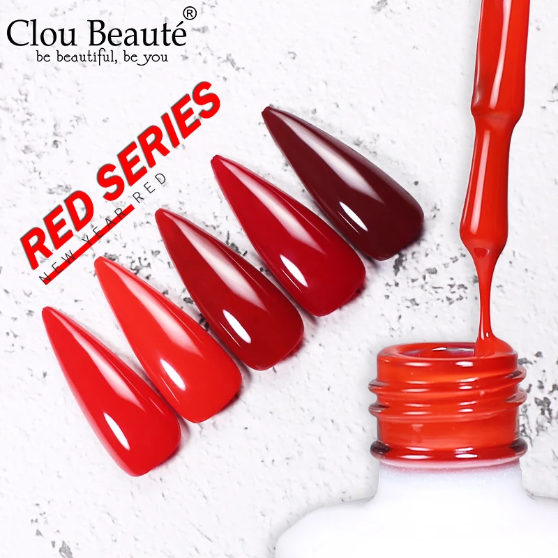 Верхнее и ультрафиолетовое покрытие Clou Beaute Red 15 мл Полупостоянный Гибридный