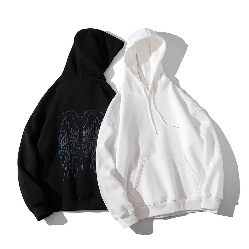 

Spring new fashion Hong Kong wind loose colorful reflective bronzing hooded lovers sweaters