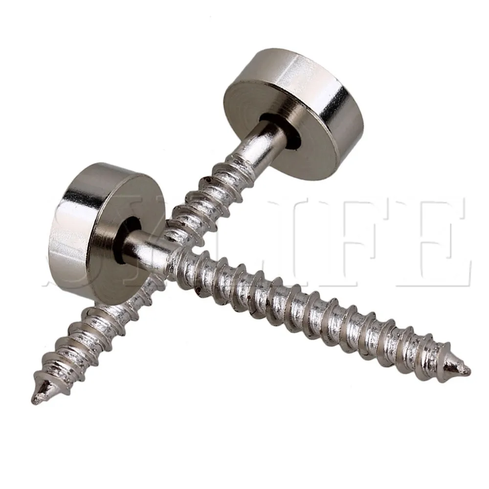 1 SET OF 4 GUITAR BASS NECK JOINT FERRULES & SCREWS CHROME | Спорт и развлечения