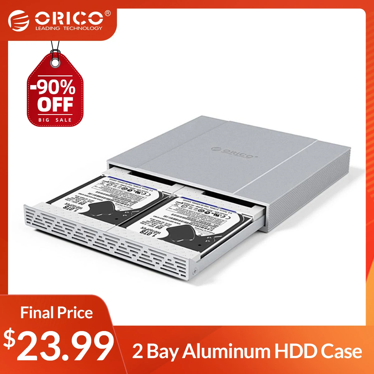 ORICO 2 5 дюймов Bay HDD чехол из алюминиевого сплава SATA к USB3.1 RAID внешний жесткий диск